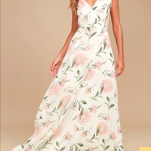 Lulus White Floral Print Maxi Dress
